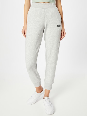 Effilé Pantalon de sport 'Essentials' PUMA en gris : devant