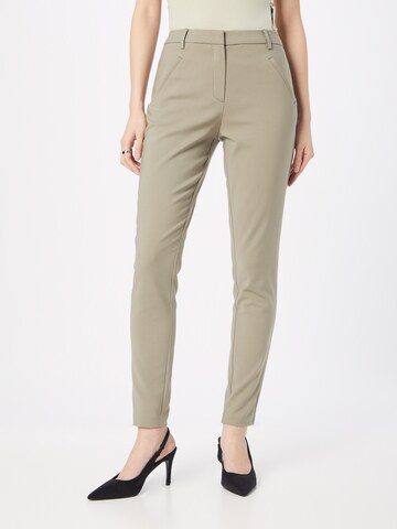 Coupe slim Pantalon 'Angelie' FIVEUNITS en vert : devant