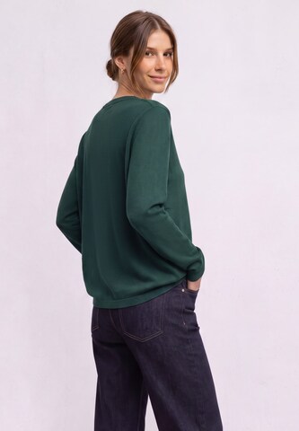 STREET ONE Basic Pullover mit U-Boot-Ausschnitt in Grün