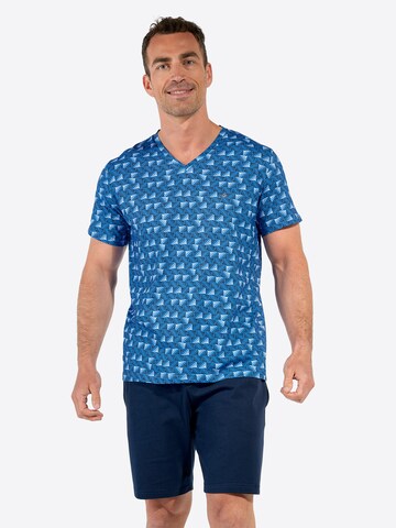 Pyjama court ' Sleepwear Beachcomber ' HOM en bleu : devant