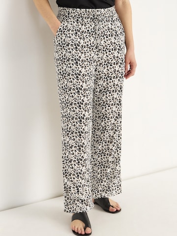 Cellbes of Sweden Wide leg Broek in Beige: voorkant