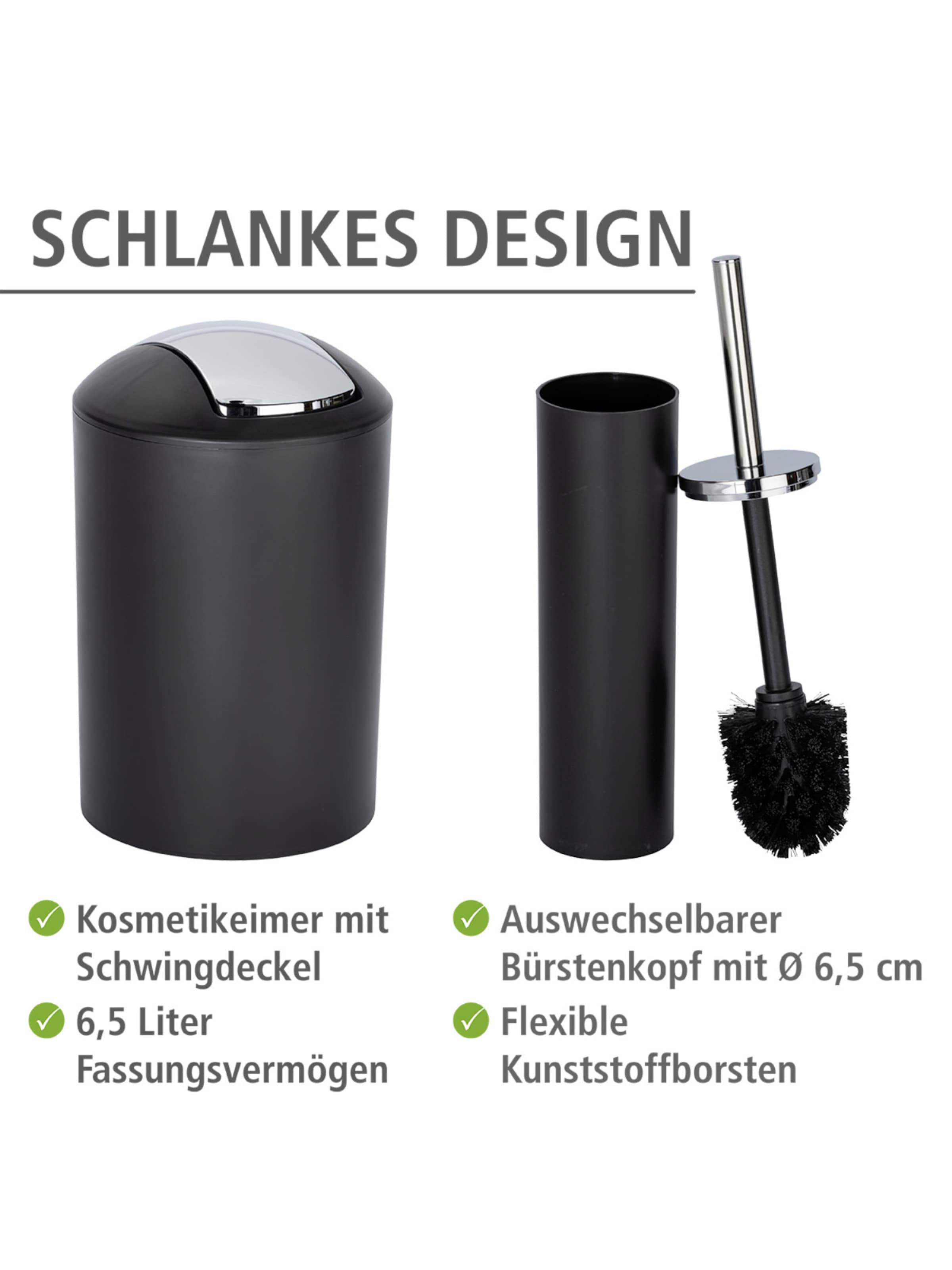 Wenko Bad-Accessoire-Set 'Calvo' in Schwarz