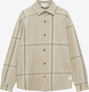 Pull&Bear Regular fit Button Up Shirt in Beige: front