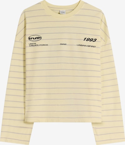 Bershka Paita värissä vaaleankeltainen / vaaleanharmaa / musta, Tuotenäkymä