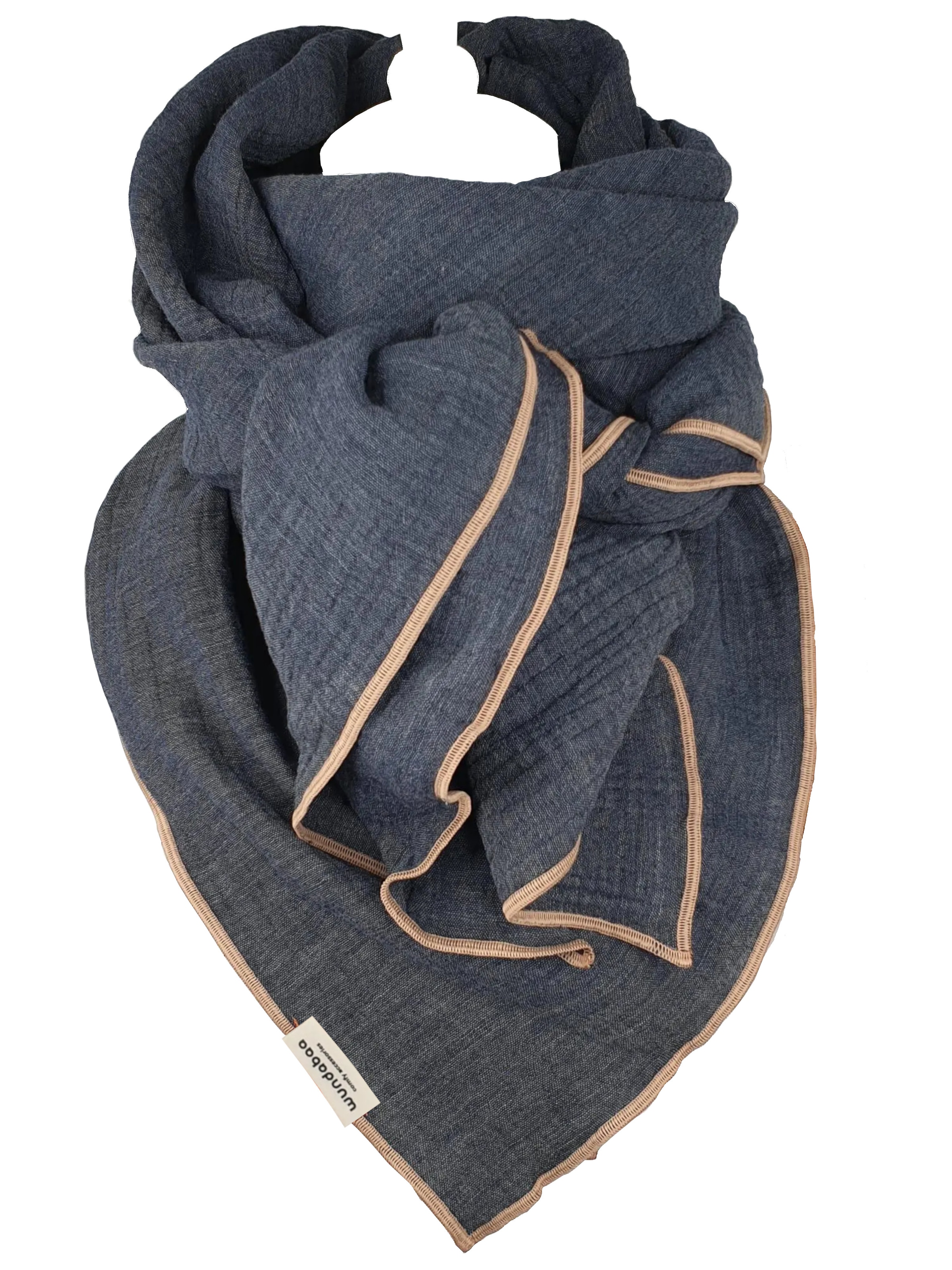 wundabaa Scarf 'Musselin' in Blue: front