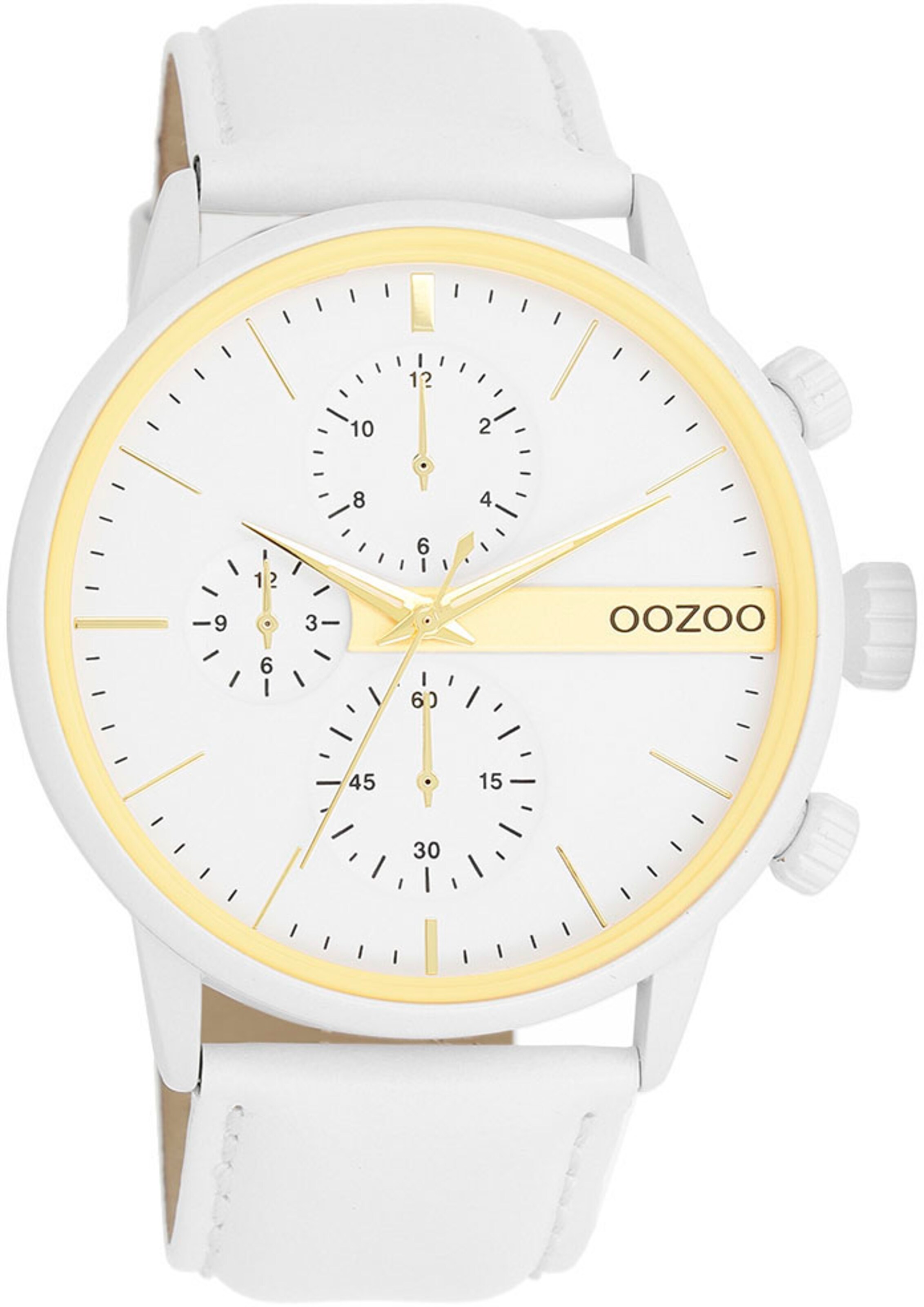 OOZOO Analog Watch in White: front