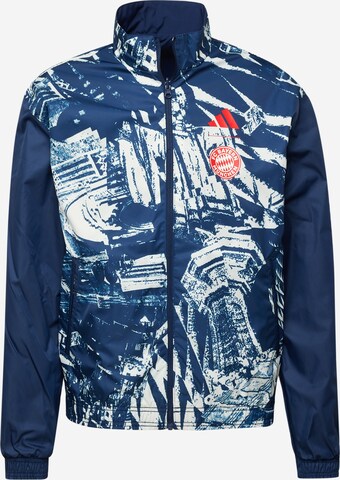 ADIDAS PERFORMANCE Athletic Jacket 'FC Bayern Anthem' in Blue: front