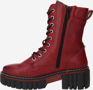 MUSTANG Lace-Up Ankle Boots in Red