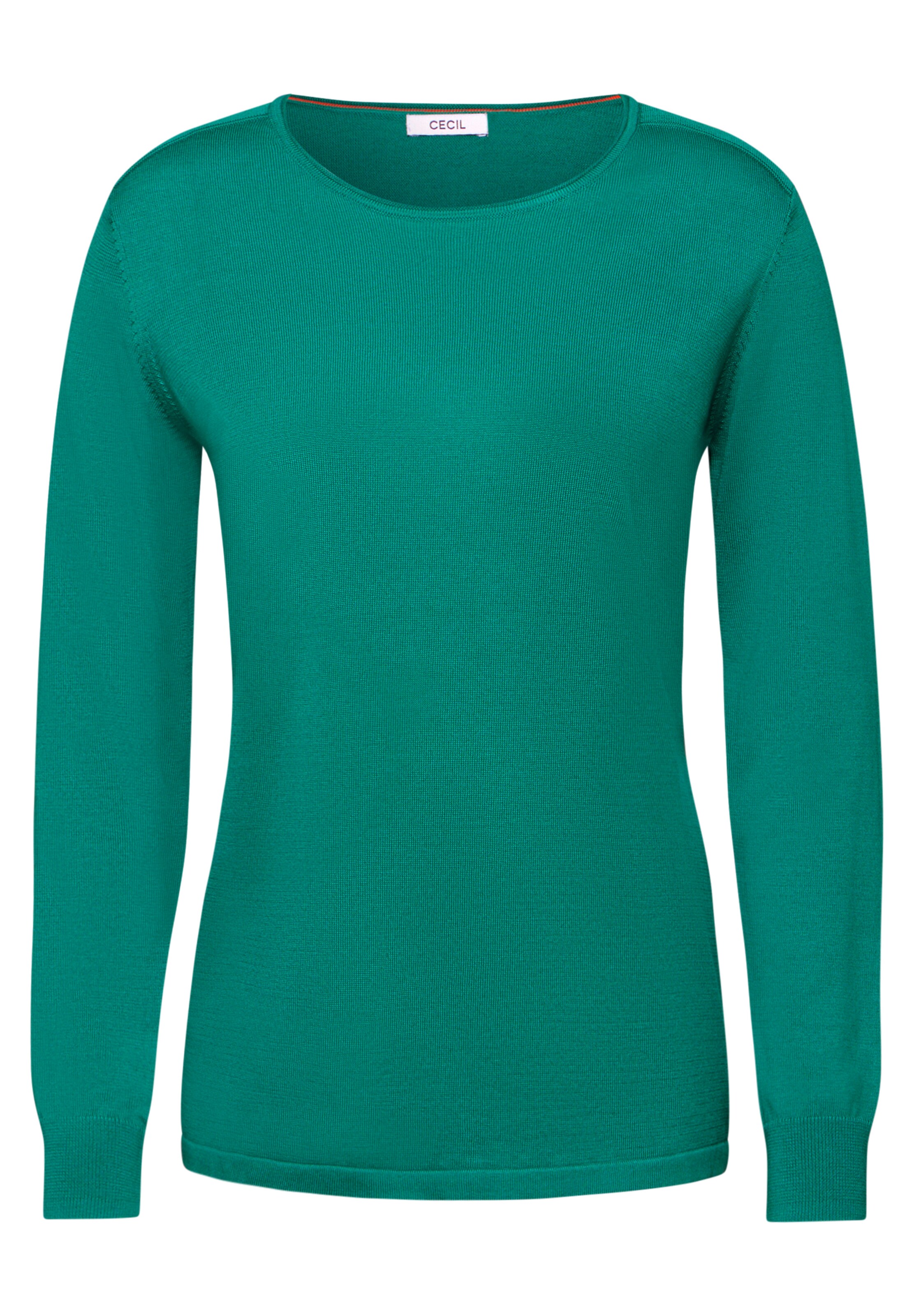 CECIL Rundhalspullover in Grün: Vorderseite