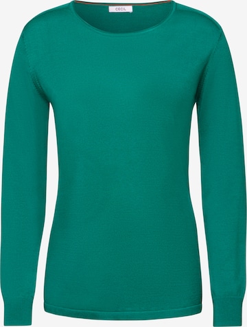 CECIL Rundhalspullover in Grün: Vorderseite