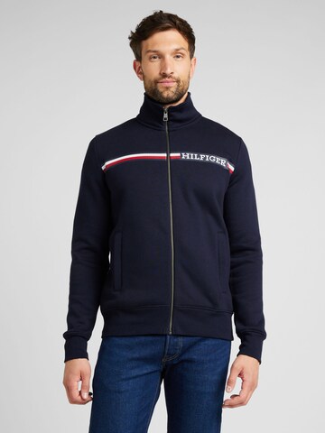 TOMMY HILFIGER Sweatjacke in Blau: Vorderseite