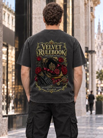 LUNØIR Studio Shirt 'Velvet Rulebook'‌ in Schwarz