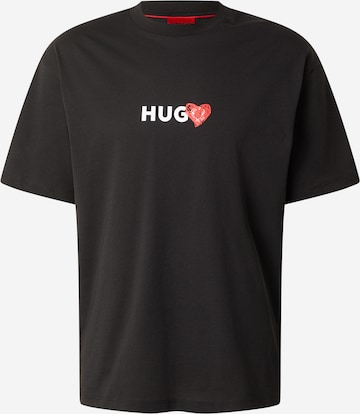 HUGO Тениска 'Dewdam' в черно: отпред