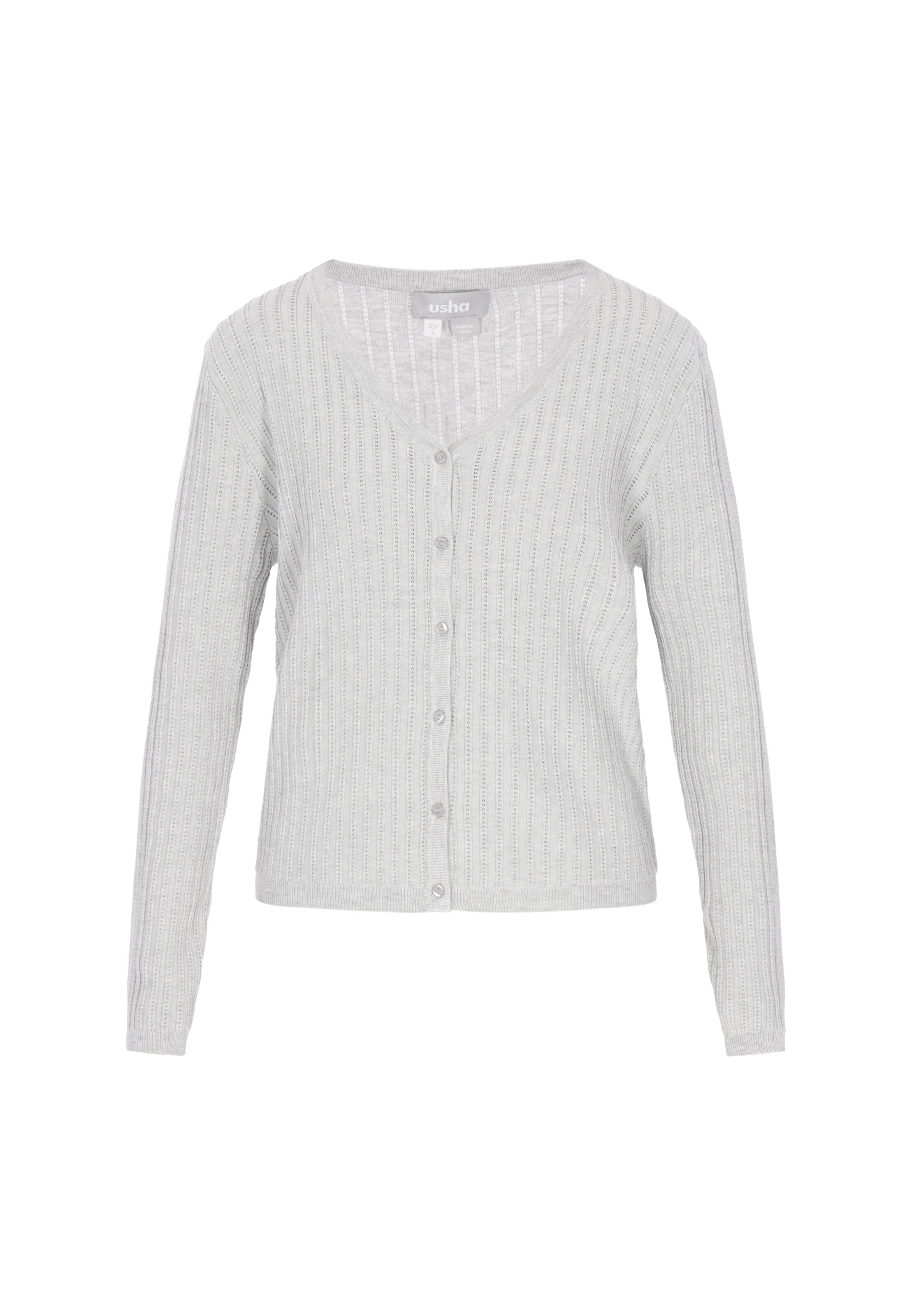 Usha Knit Cardigan in Grey: front