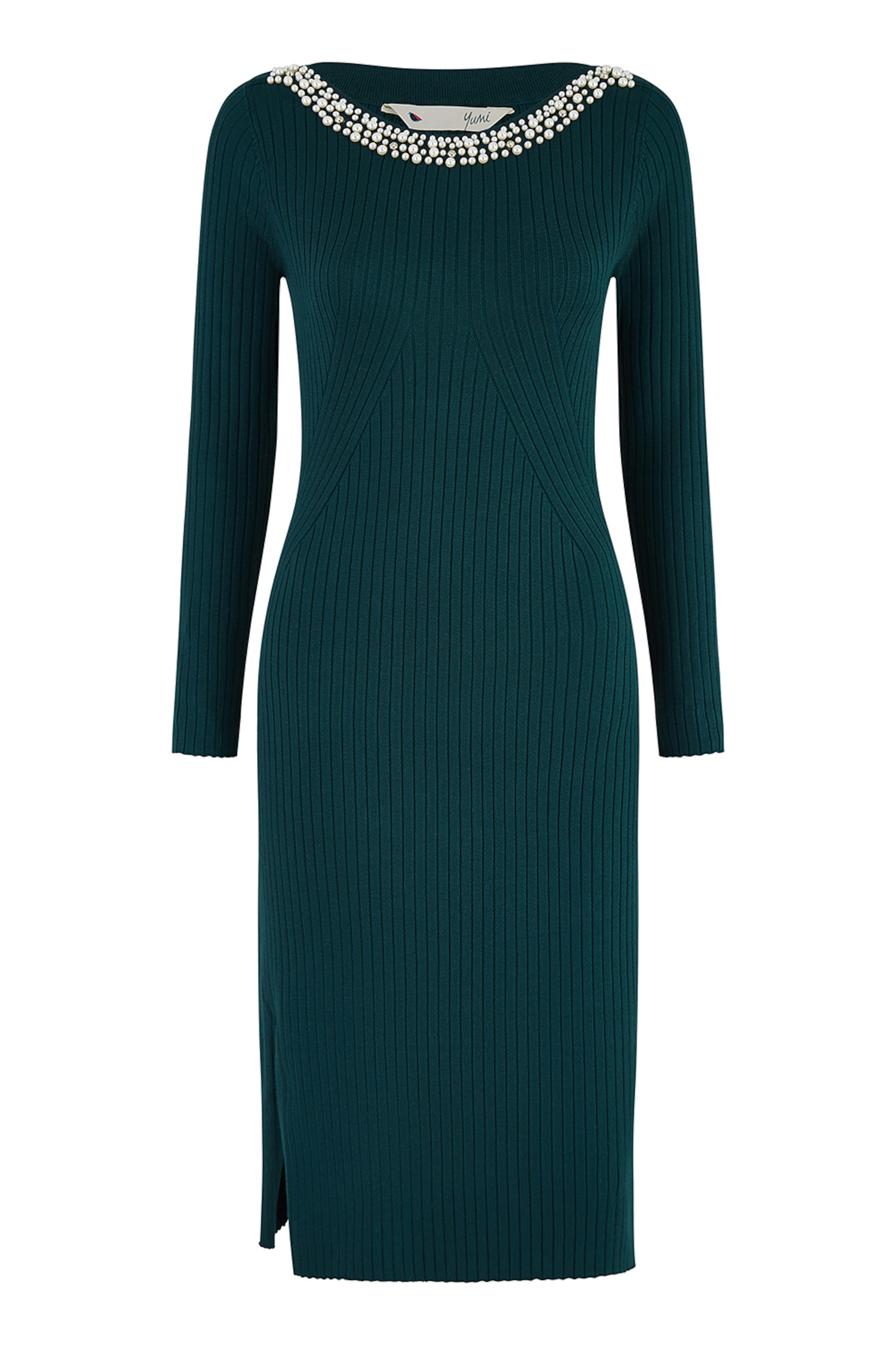 Yumi Knitted dress in Green: front