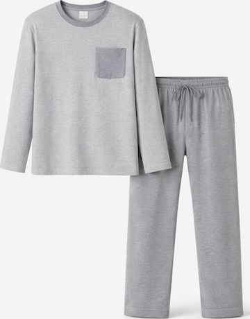 PANTONECLO Pyjama lang 'Pantoneclo Men’s Night Wear Long Set' in Grijs: voorkant