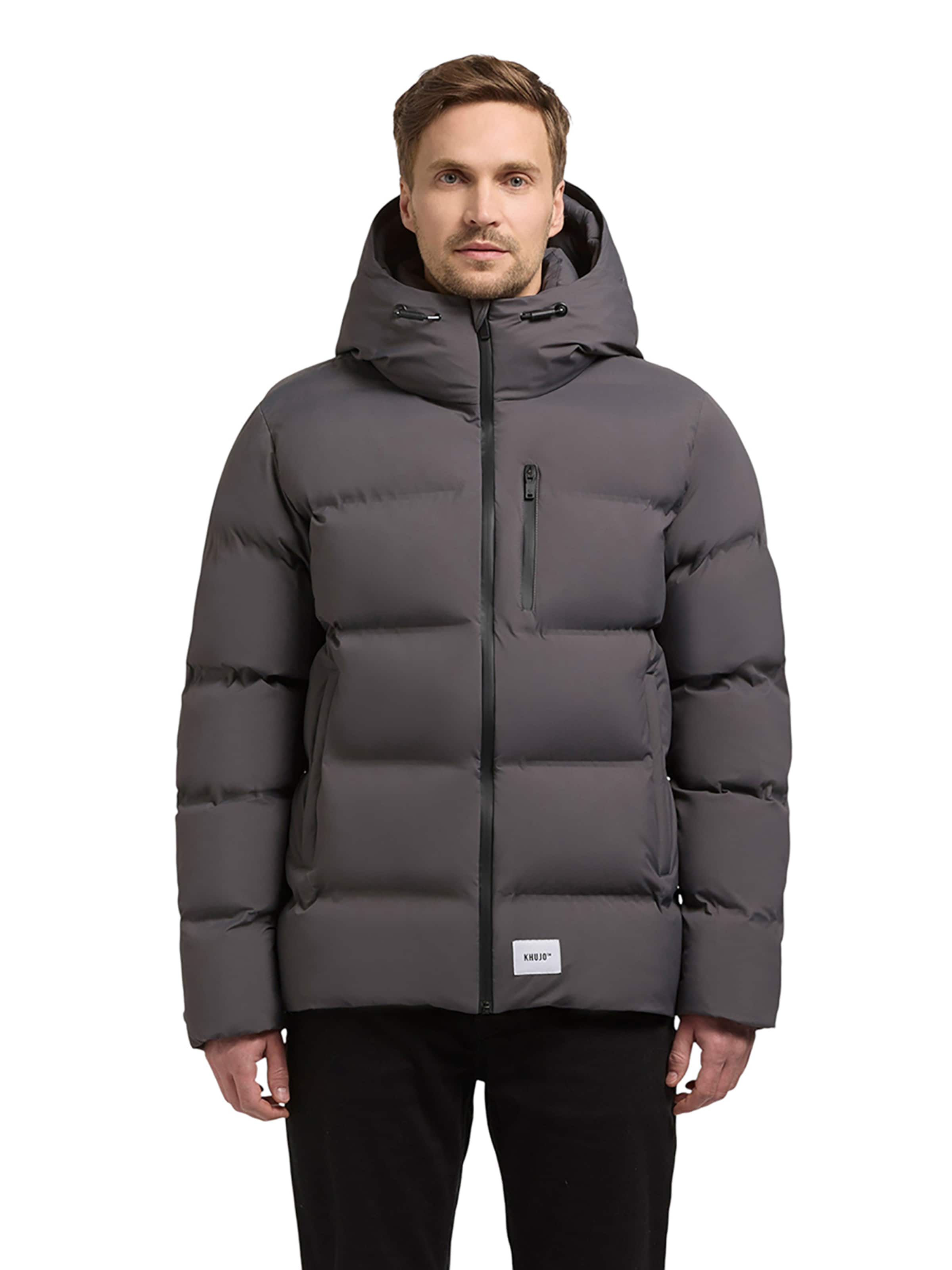 khujo Zimní bunda 'Silas3' – šedá: přední strana
