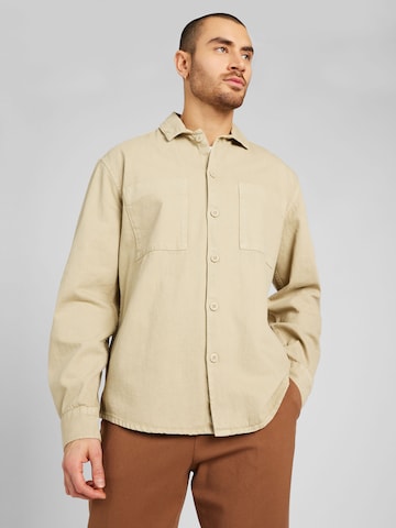 Springfield Comfort fit Button Up Shirt in Beige: front