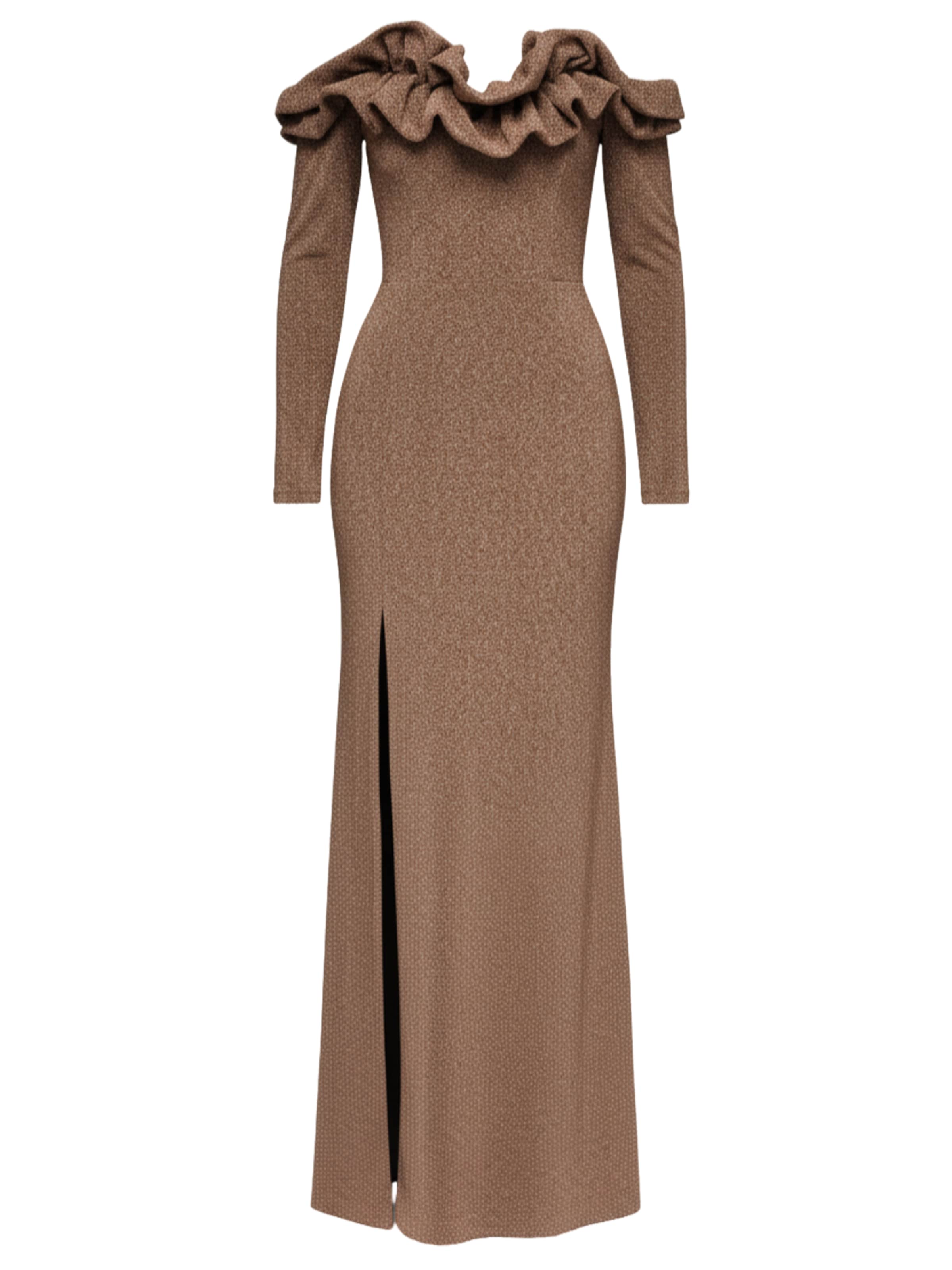 Ombre - Vestido de noche en marrón: frente