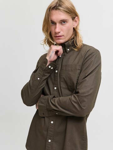 Jack & Jones Premium Slim fit Button Up Shirt 'JPRBLUBROOK' in Green
