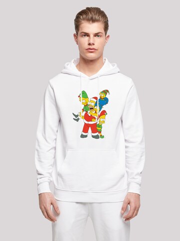 F4NT4STIC Sweatshirt 'The Simpsons Christmas Weihnachten Family' in White: front