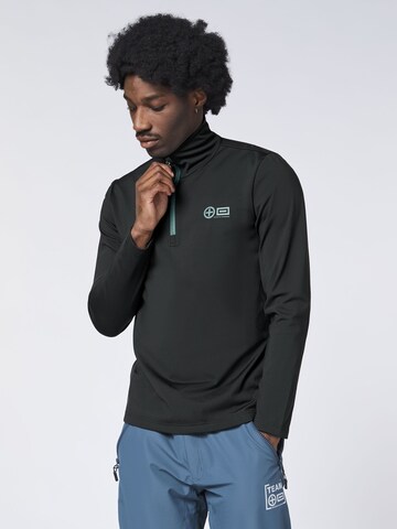 CHIEMSEE Fleece Jacket ' mit großem PlusMinus Print ' in Black