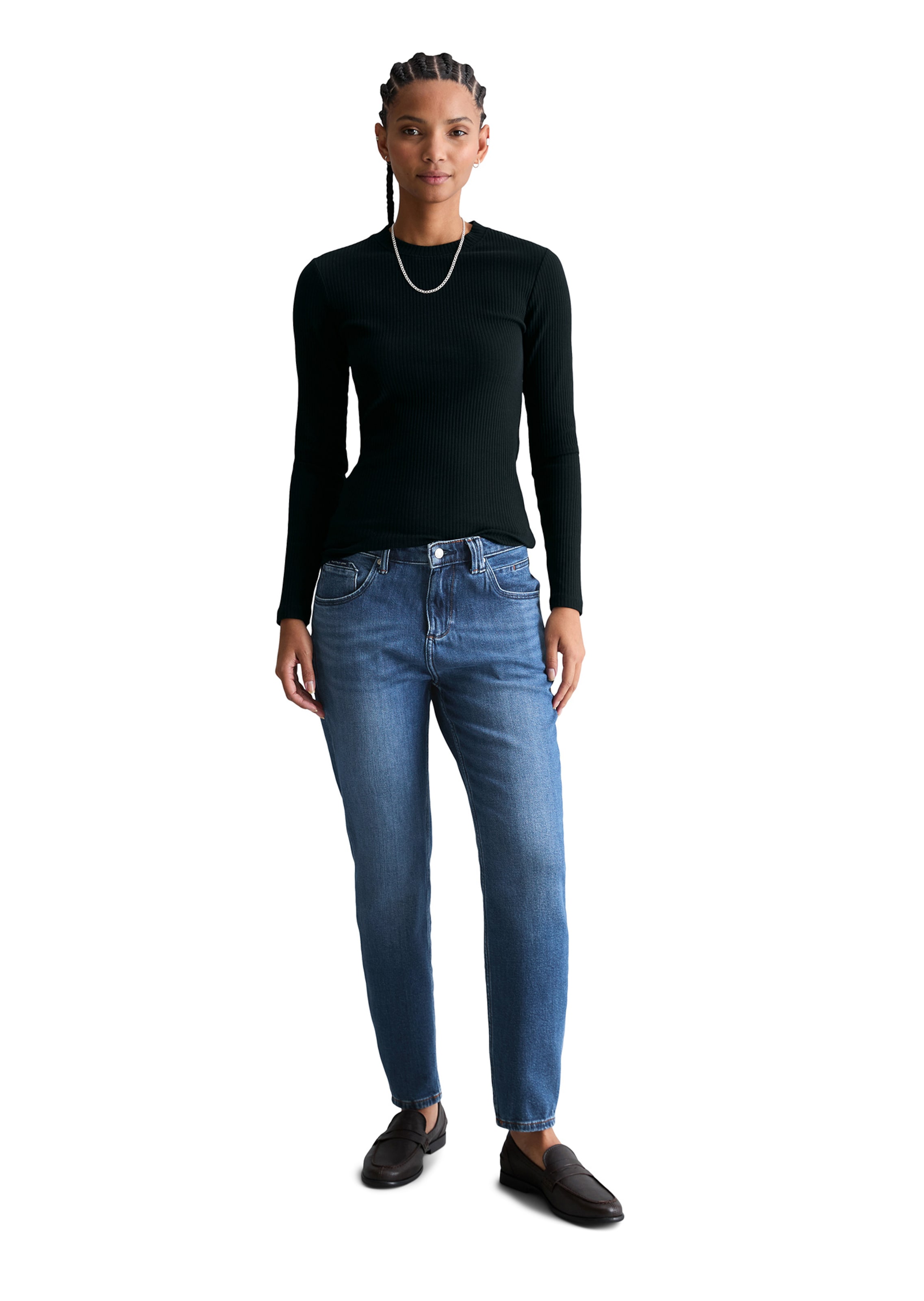 Marc O'Polo DENIM Tapered Jeans 'Freja' in Blauw