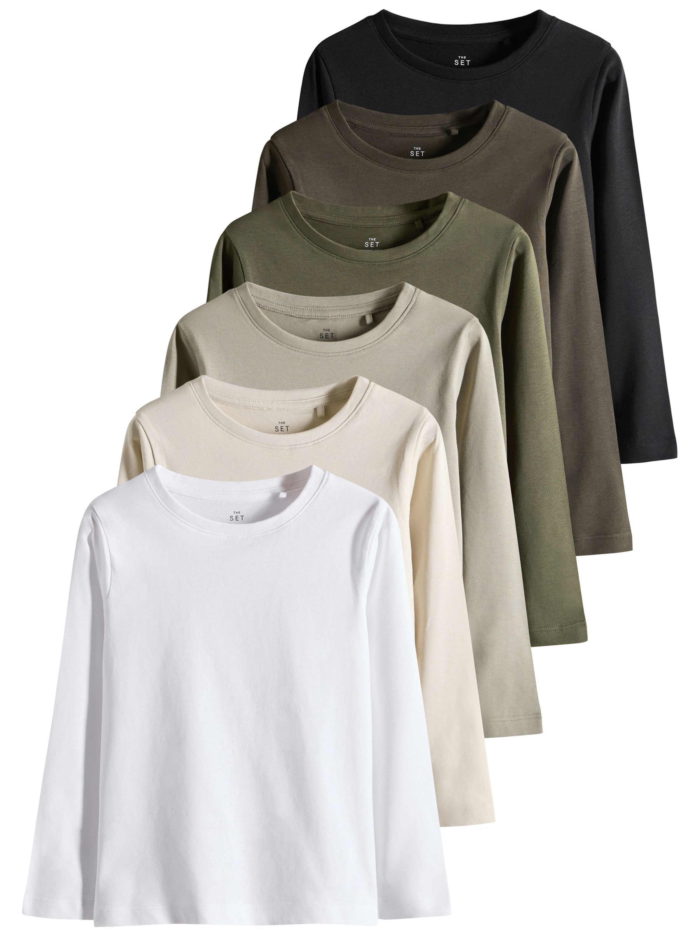 The Set Футболка в Бежевый / Коричневый / Серый / Оливково-зеленый / Черный / Белый, Обзор товара