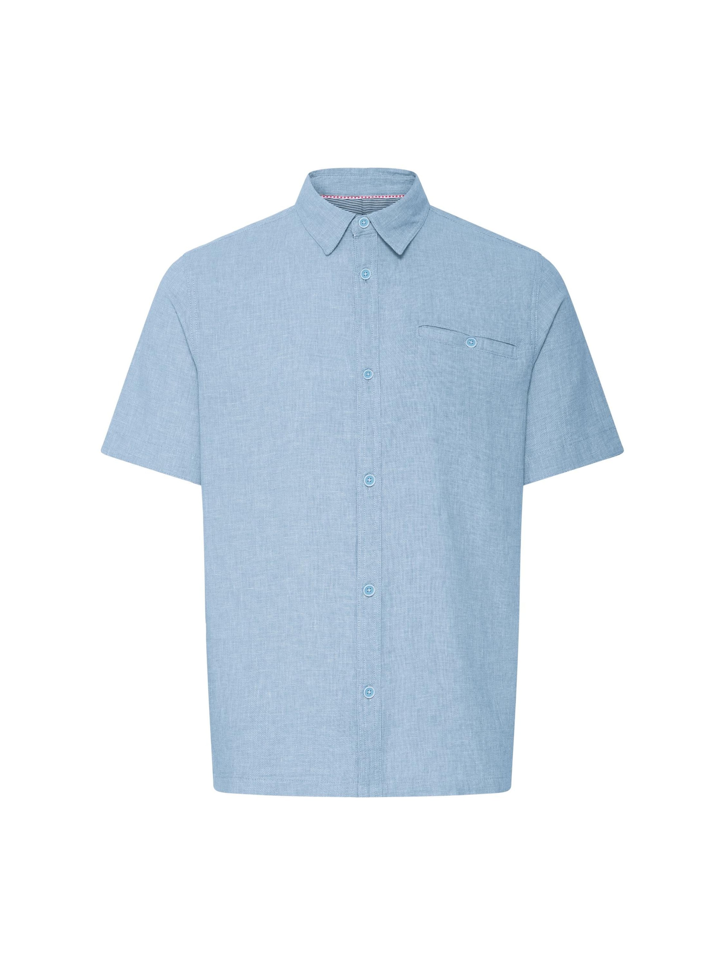 INDICODE JEANS Leinenhemd ' IDTropelo ' in Blau: Vorderseite