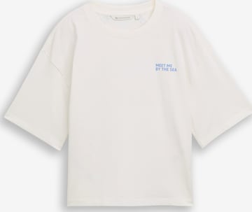 TOM TAILOR DENIM T-shirt i vit: framsida