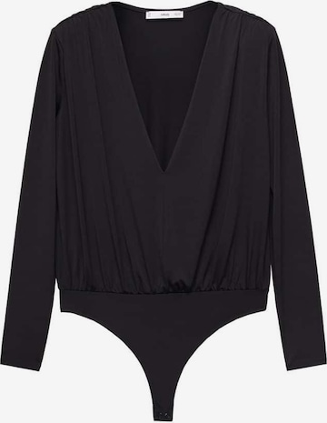 MANGO Shirt Bodysuit 'Xgarbo' in Black: front