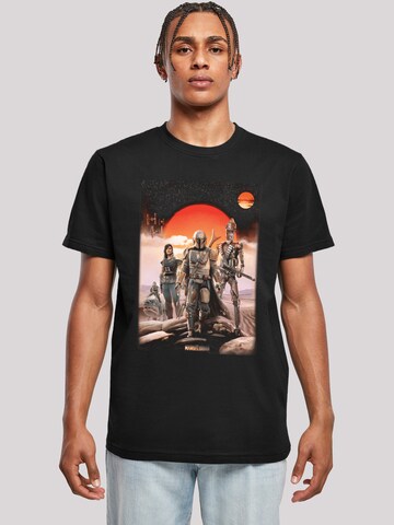 F4NT4STIC Shirt 'Star Wars The Mandalorian Warriors' in Black: front