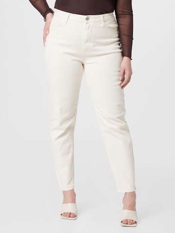PIECES Curve Regular Jeans 'KESIA' in Beige: front