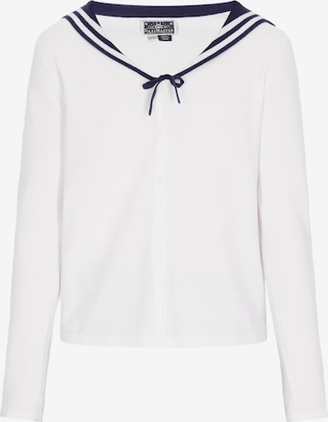 DreiMaster Maritim Gebreid vest 'Classic Look' in Wit: voorkant