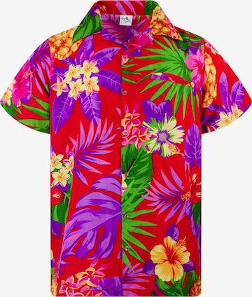 King Kameha Shirt 'Pineapple' in Red: front