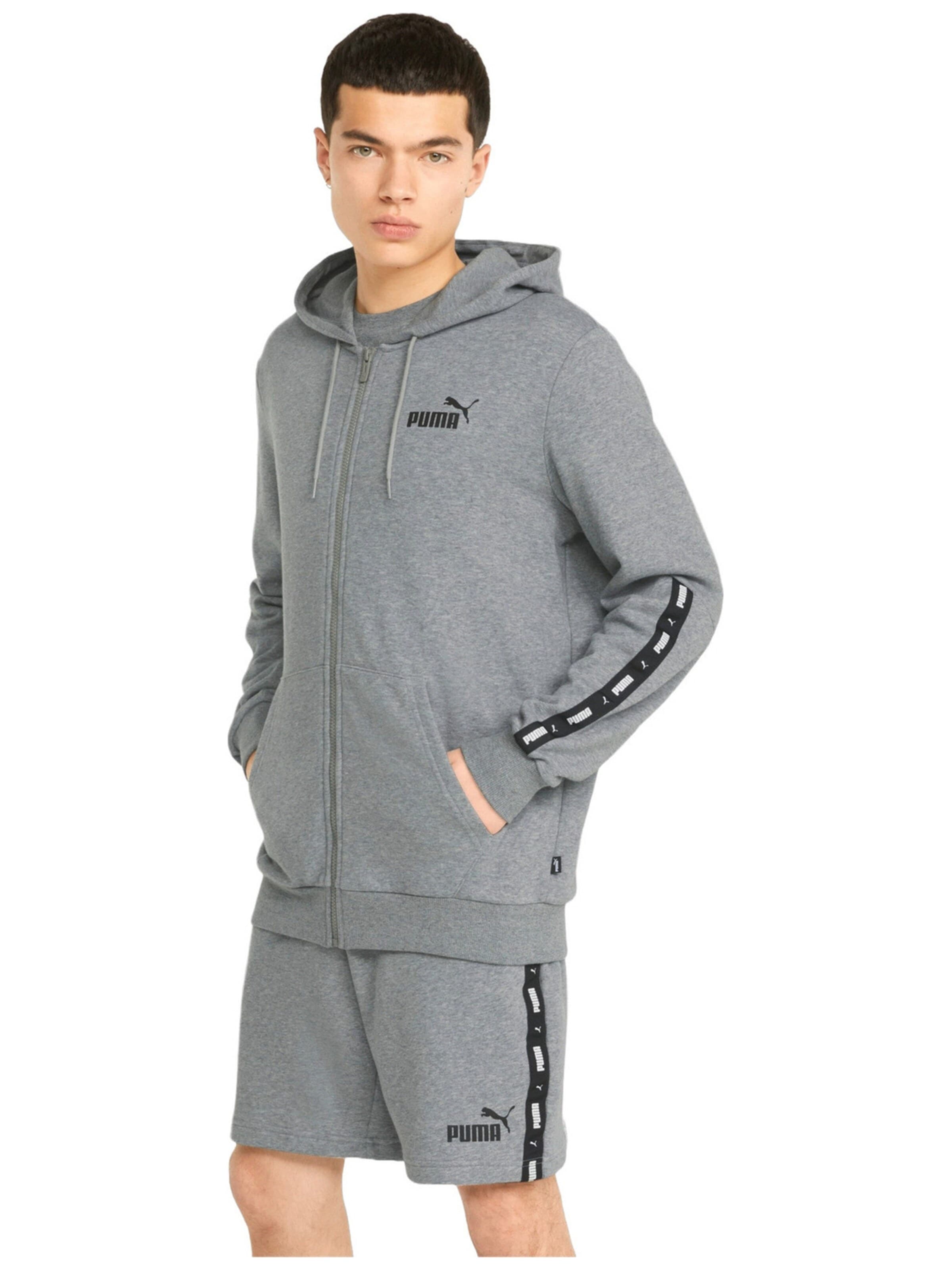 Giacca di felpa 'Puma ESS Tape' di PUMA in grigio: frontale