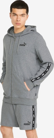 Giacca di felpa 'Puma ESS Tape' di PUMA in grigio: frontale