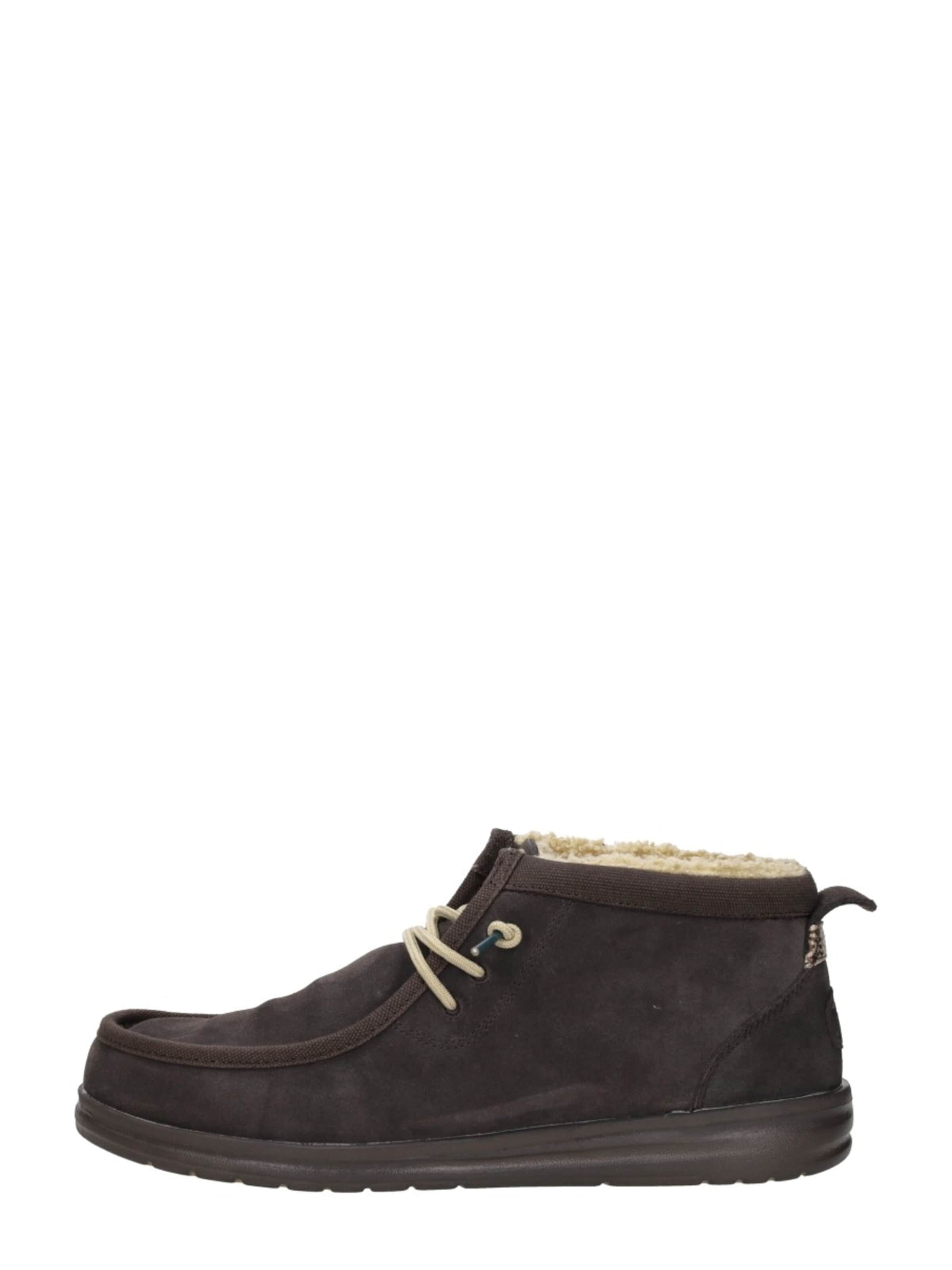 HEY DUDE Lace-up boot 'Wally Mid' in Brown: front