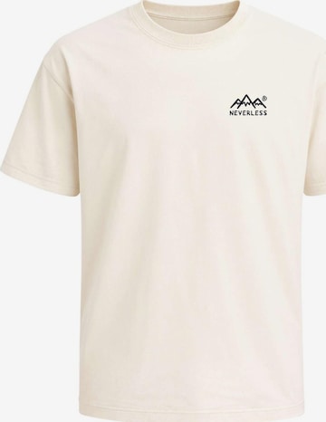 Neverless Shirt 'Minimalistic Camping' in Beige: Vorderseite