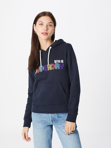 Sweat-shirt Superdry en bleu : devant