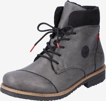 Rieker Lace-Up Ankle Boots in Grey: front