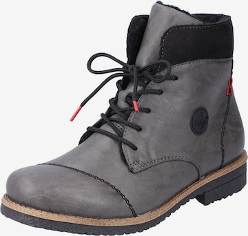 RIEKER Lace-Up Ankle Boots in Grey: front