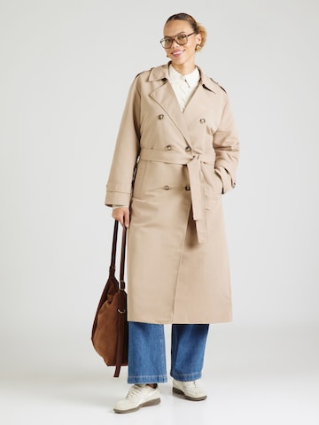 Vero Moda Curve Between-Seasons Coat 'VMCCHLOE' in Beige: front