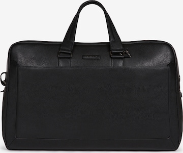 Piquadro Weekender ' Blue Square ' in Schwarz: predná strana