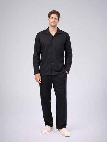 PANTONECLO Pyjama lang 'Pantoneclo Men’s Nightwear Set' in Zwart