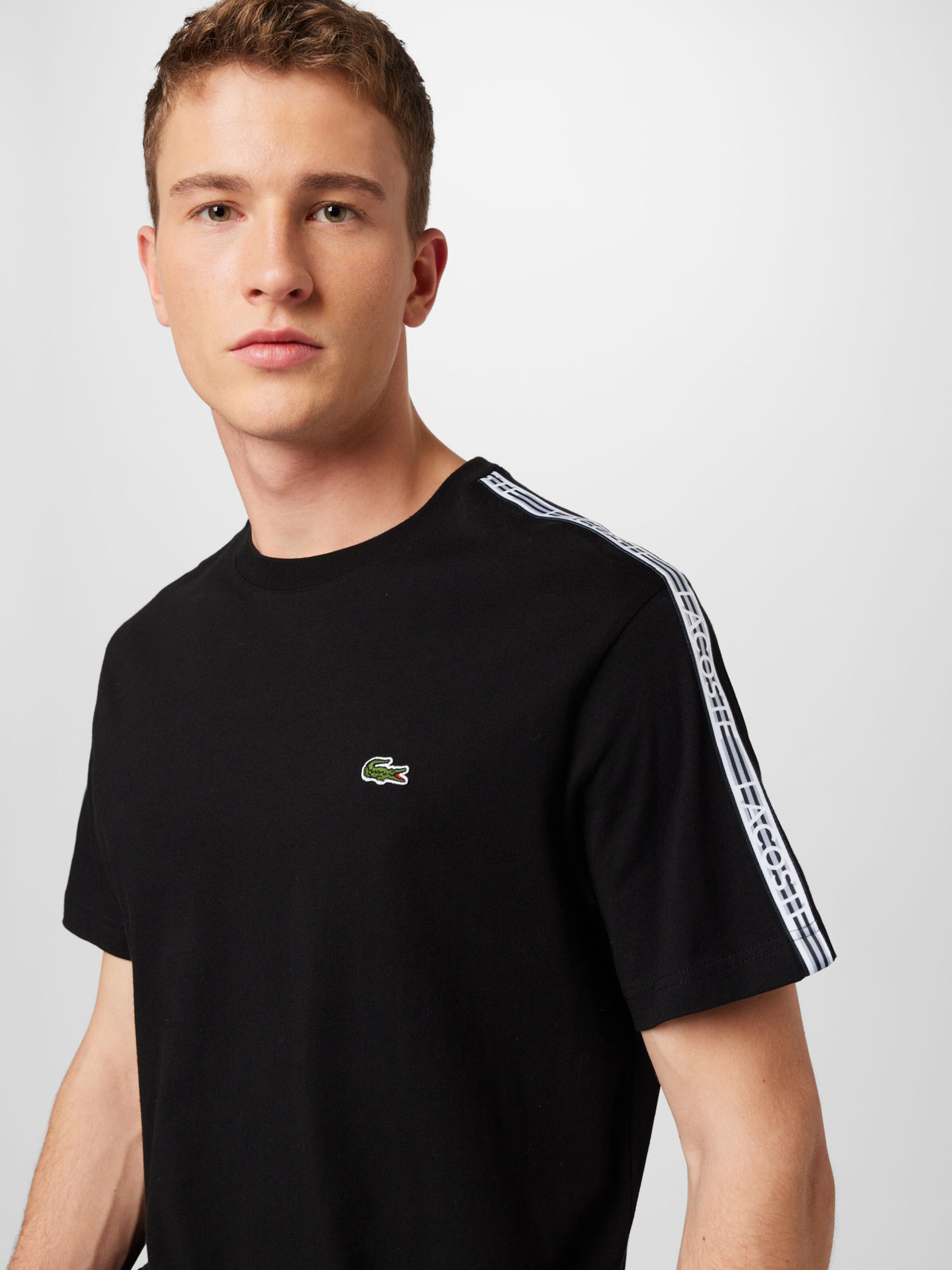 T shirt clearance lacoste noir homme