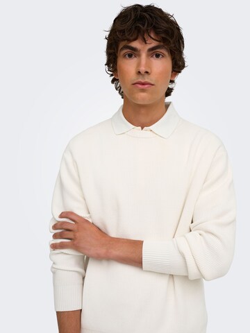 Pullover 'ONSRodger' di Only & Sons in bianco