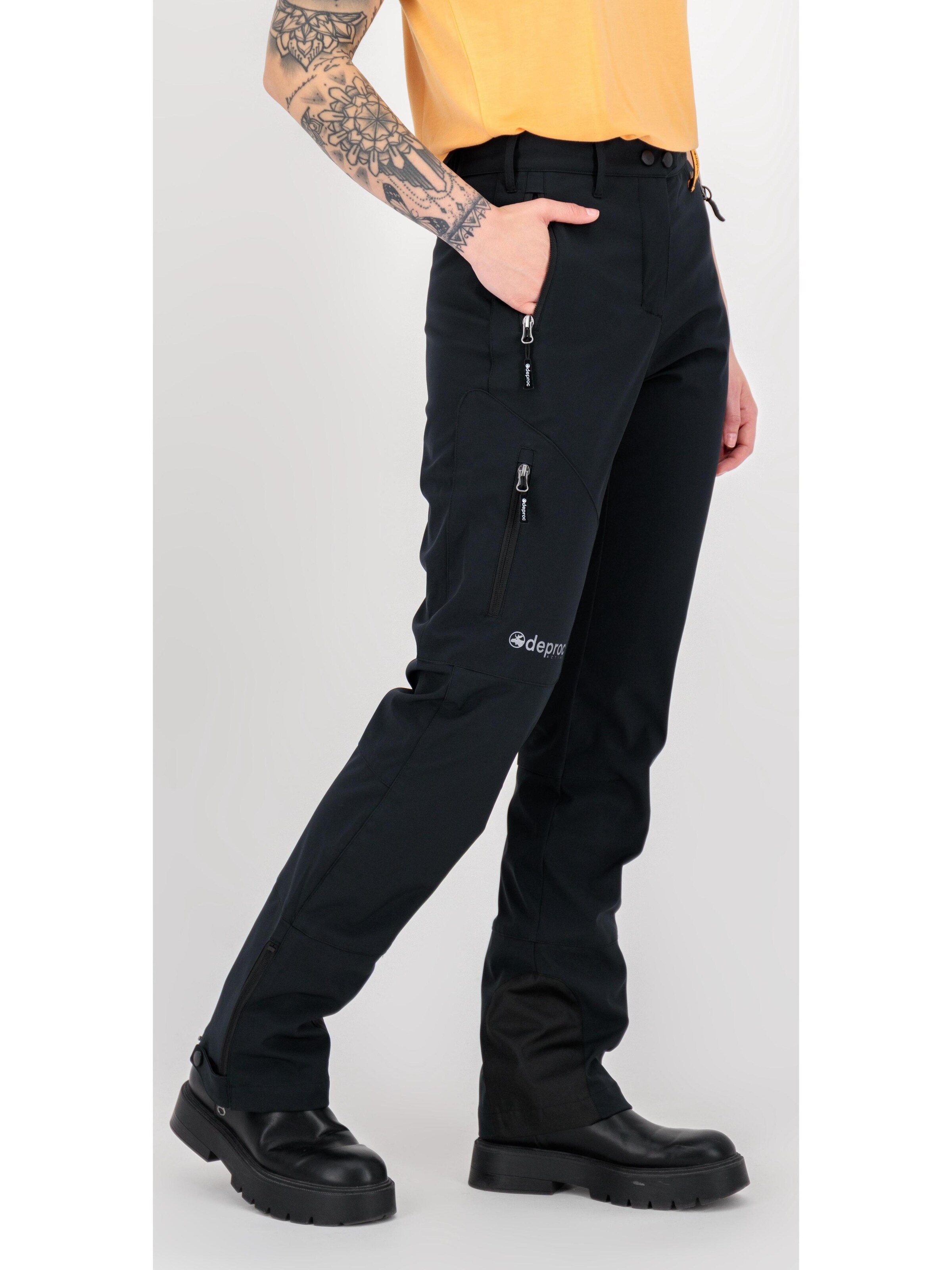 deproc Slimfit Outdoorhose 'STERLING'‌ in Schwarz
