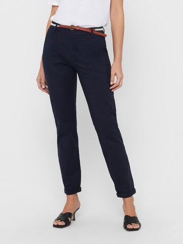 Coupe slim Pantalon chino 'BIANA' ONLY en bleu : devant