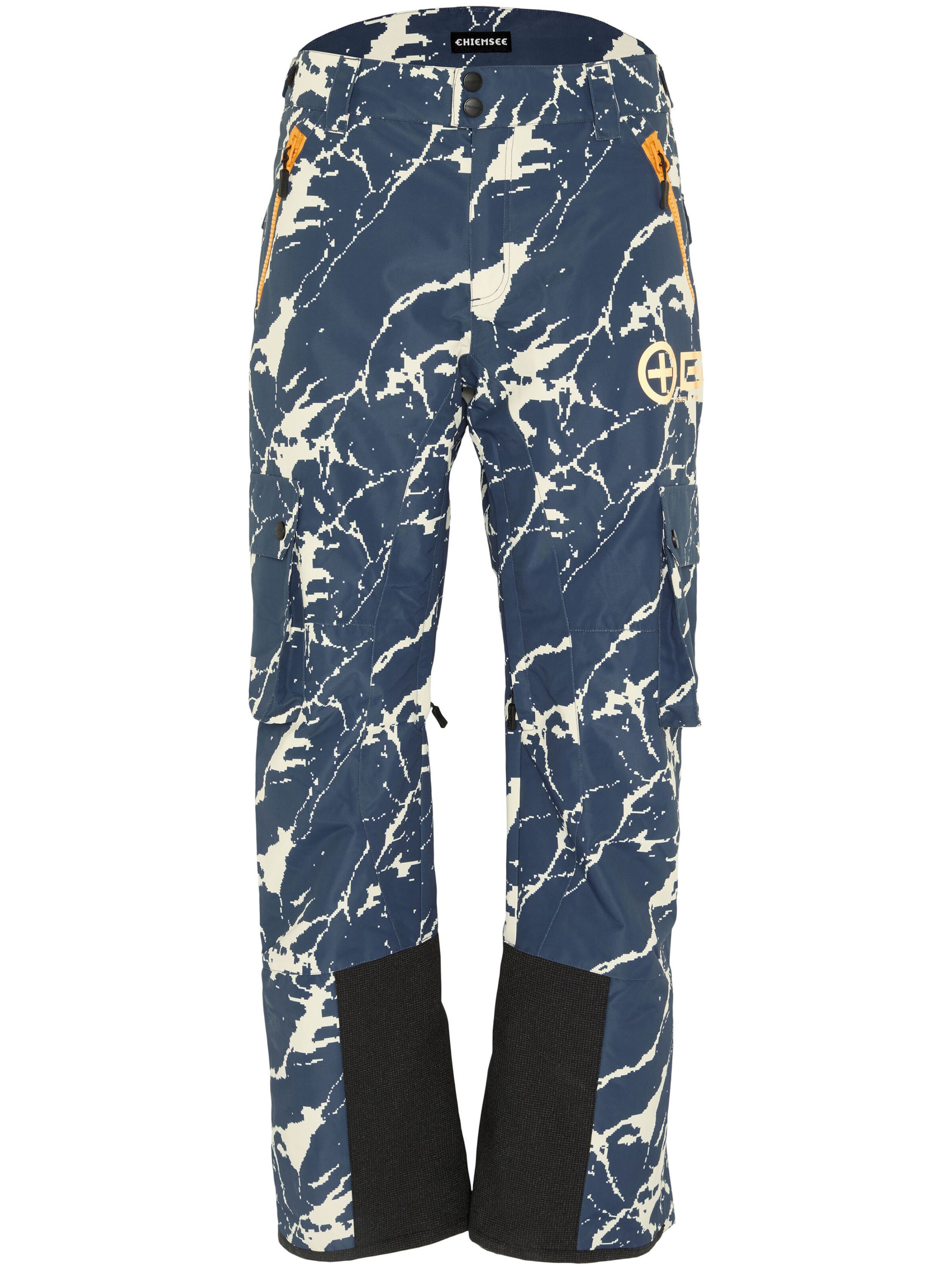 CHIEMSEE Regular Skihose ' mit verpixeltem Berglandschaft Allover Print ' in Blau: Vorderseite